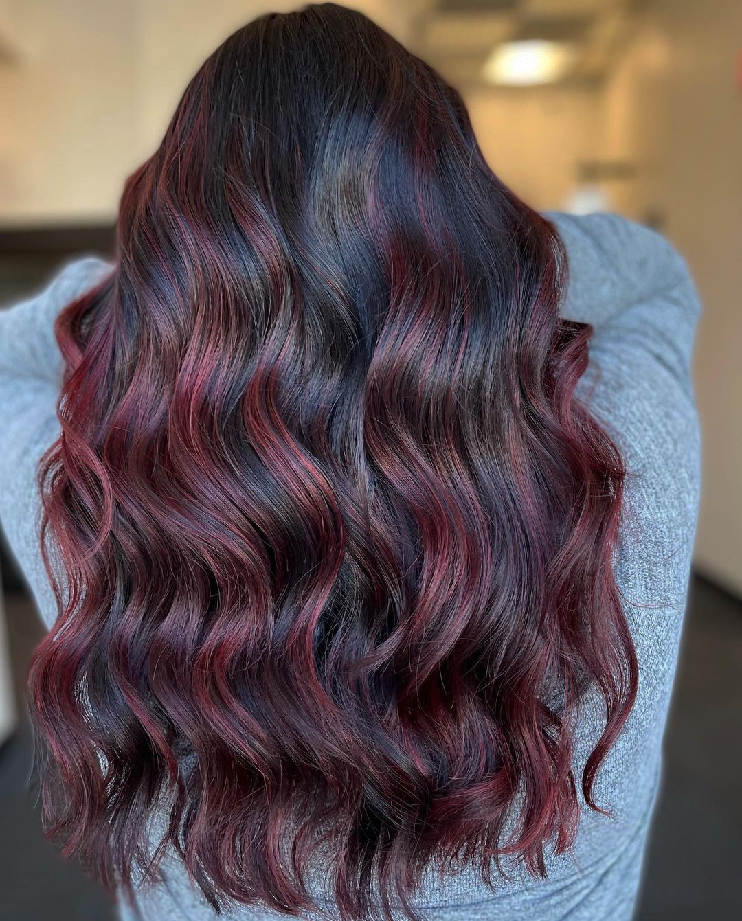 Bronze and Burgundy Partial Highlights