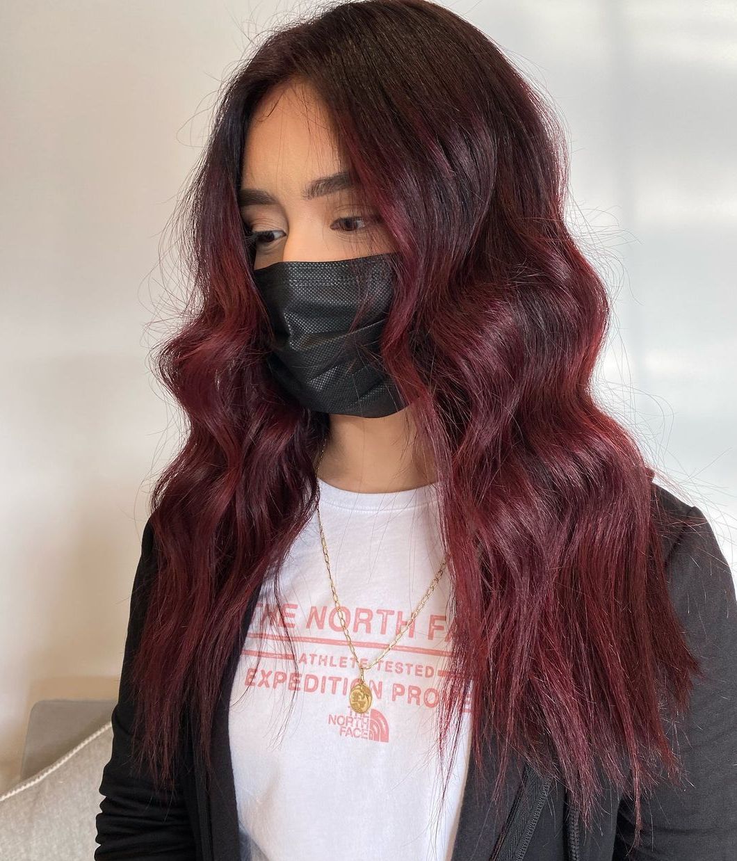 Well-Blended Burgundy Brown Balayage