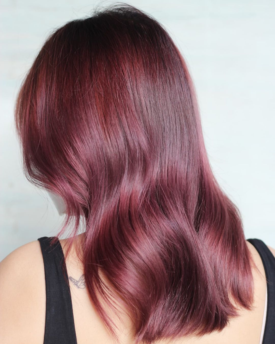 Shiny Silky Warm Burgundy Hair