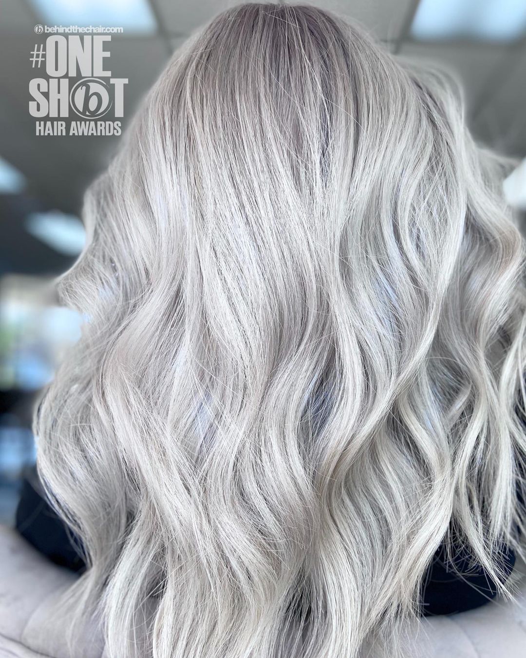 Bright Silver Long Hair Look