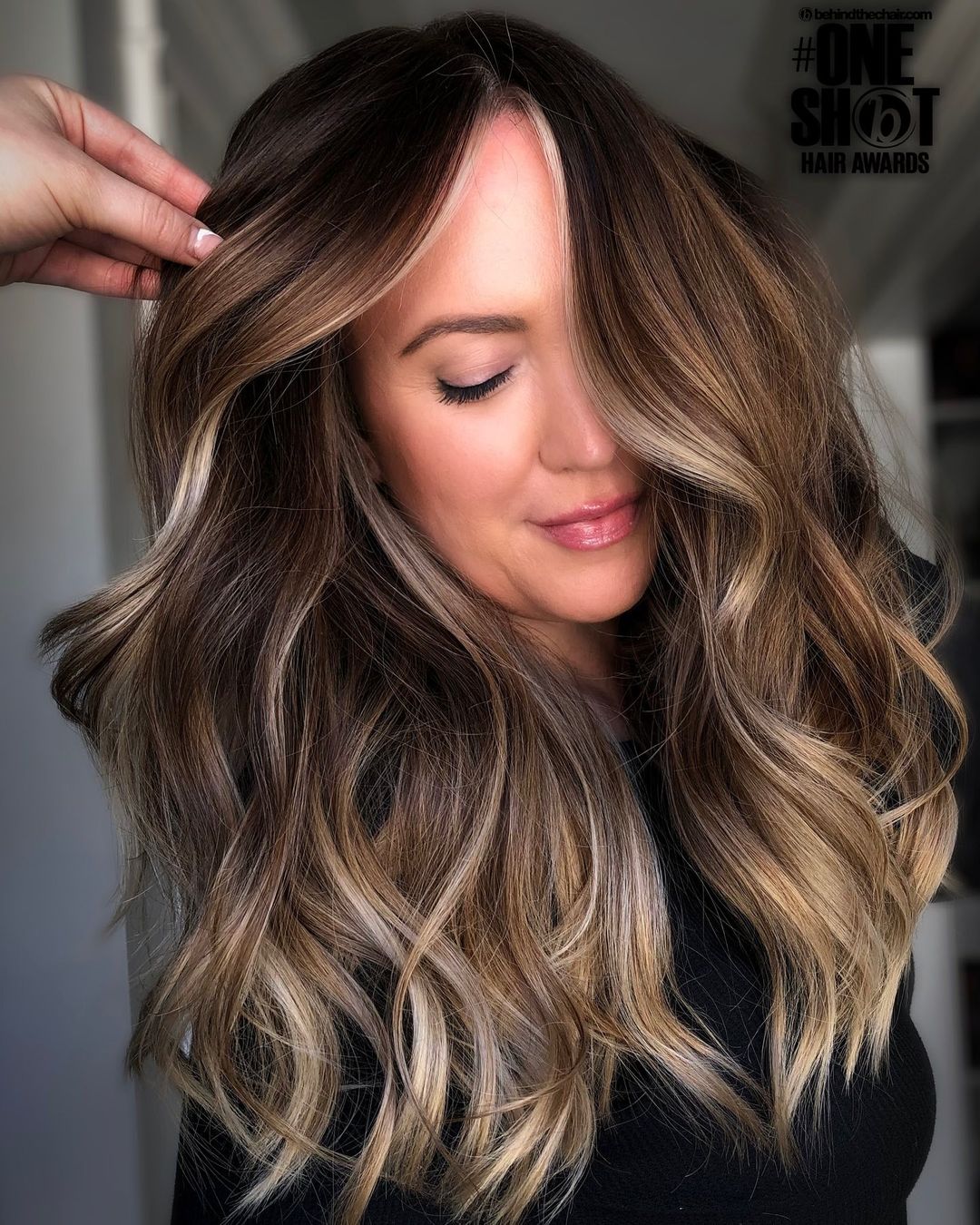 Pearl Blonde Dimensional Highlights on Brown Base