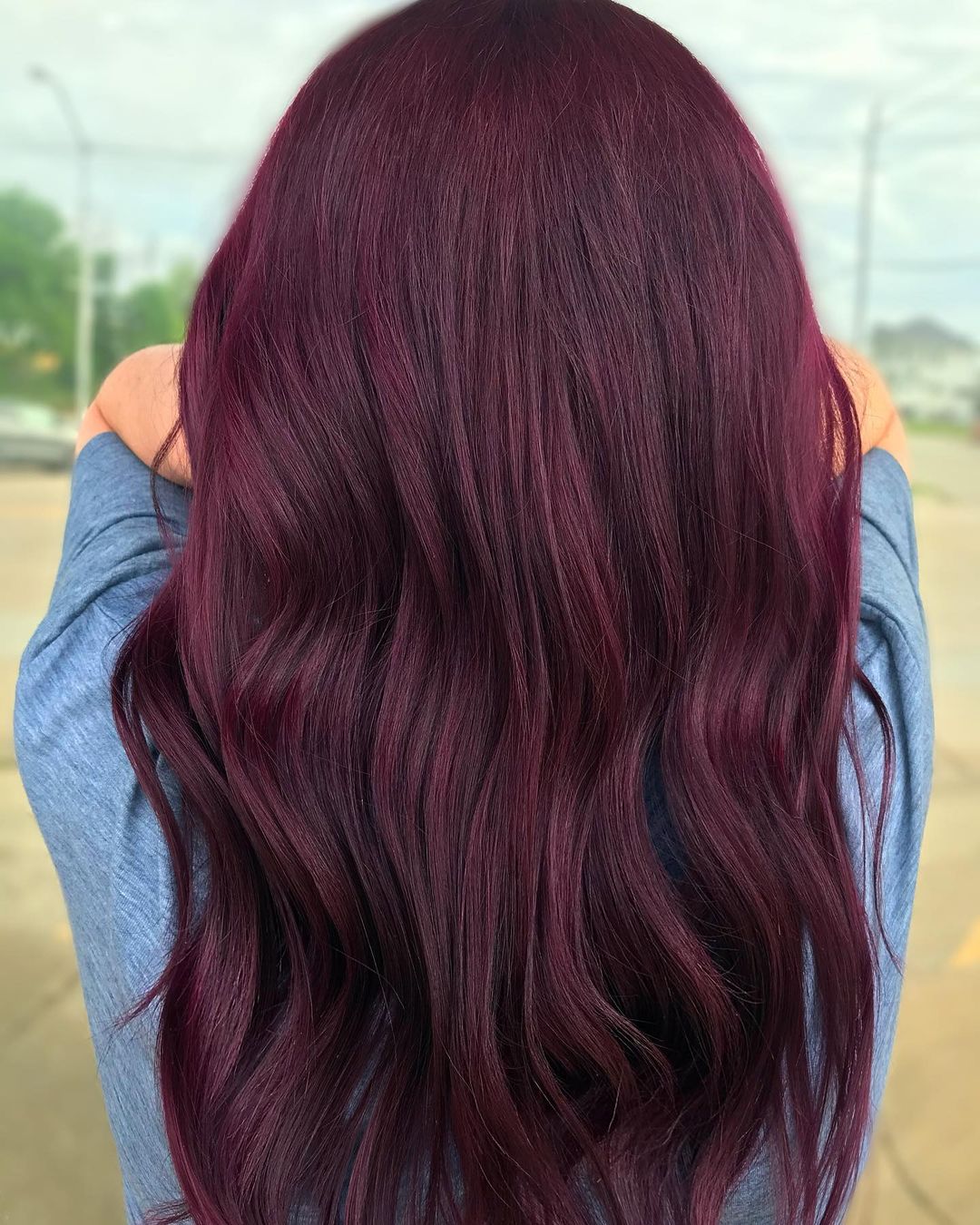 Solid Aubergine Hair Color