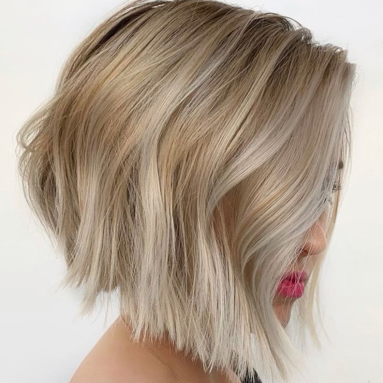 Inverted Warm and Cool Blonde Bob