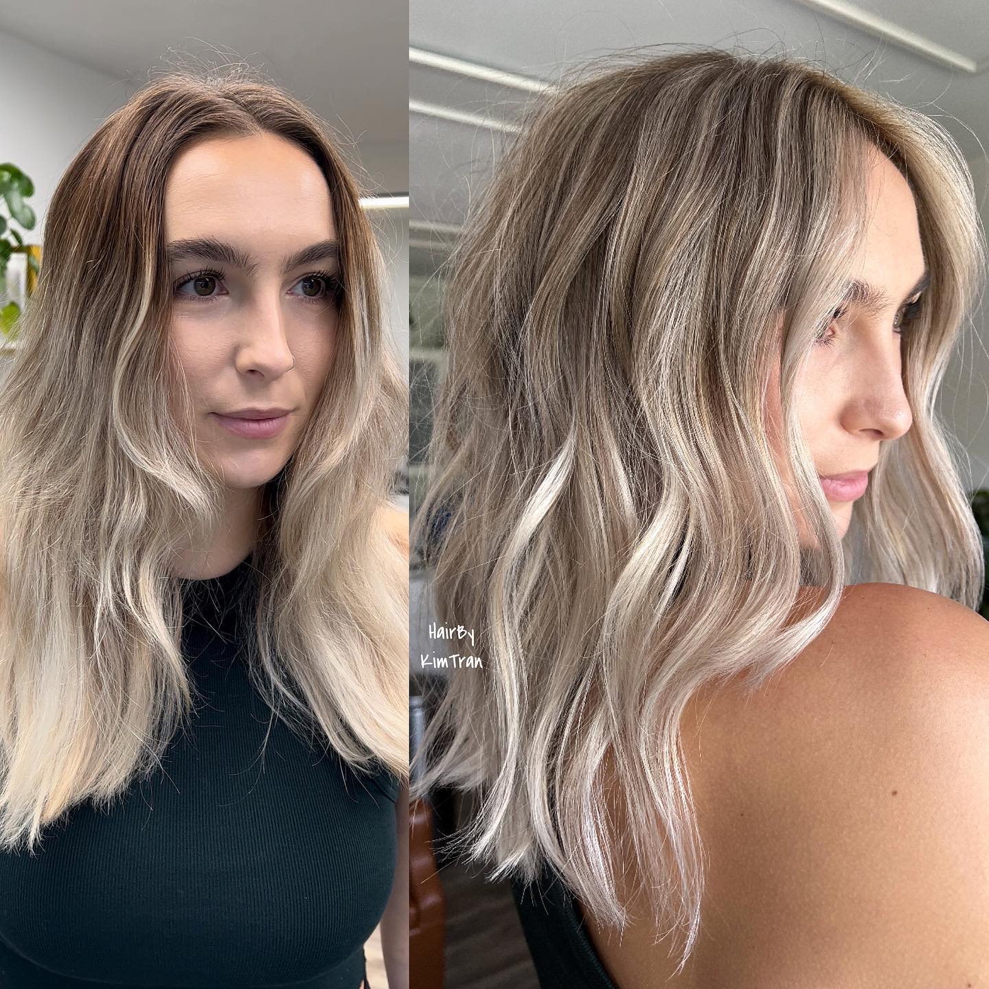 Pearly Ash Blonde Hair Before and After