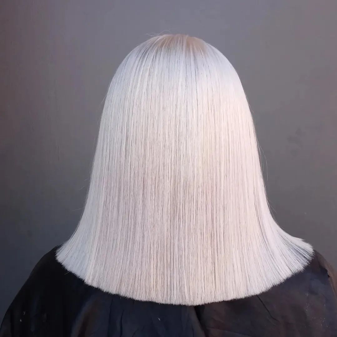 Medium-Length Thick White Hairstyle