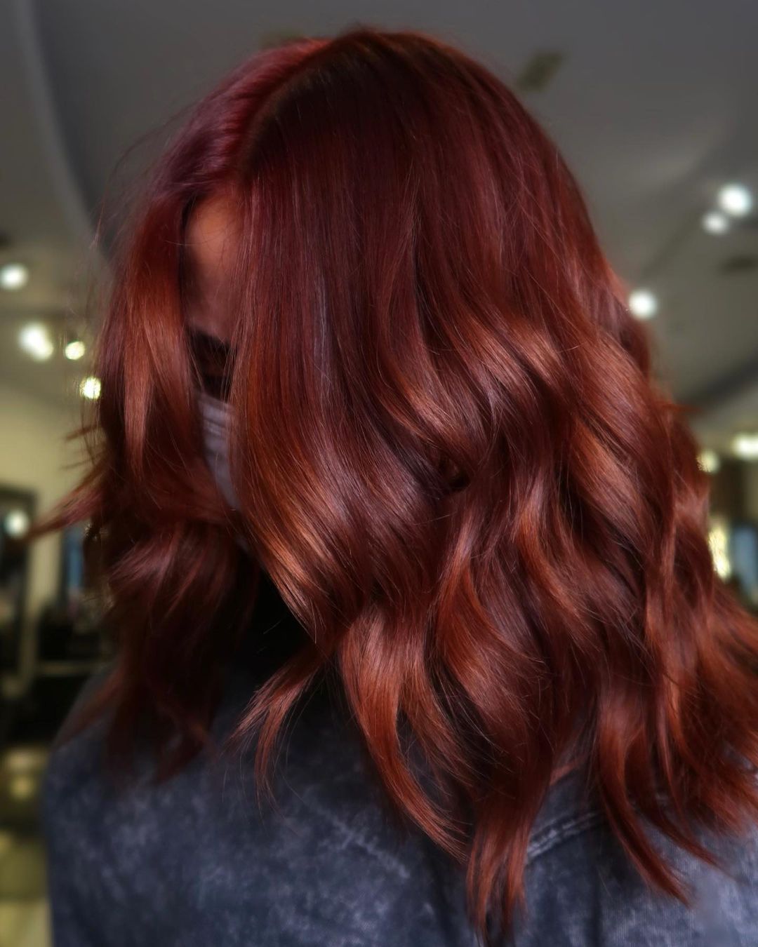 Soft Wine and Auburn Hair Color